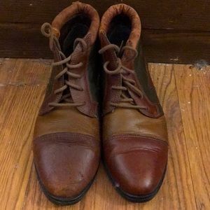 Three toned vintage leather boots from Chicago.